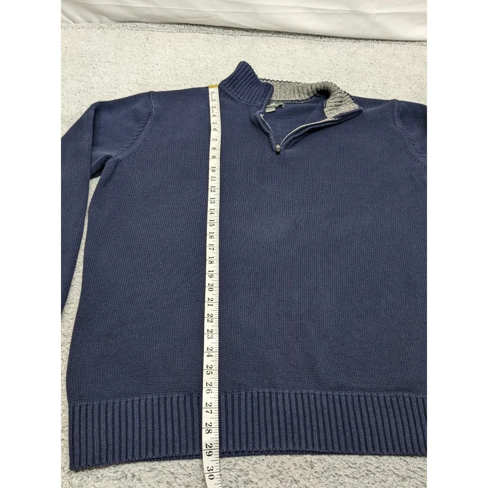 Eddie Bower Quarter‎ Zip Mock Neck Grandpa Core Sweater Navy Blue XLT Fisherman - Picture 7 of 15